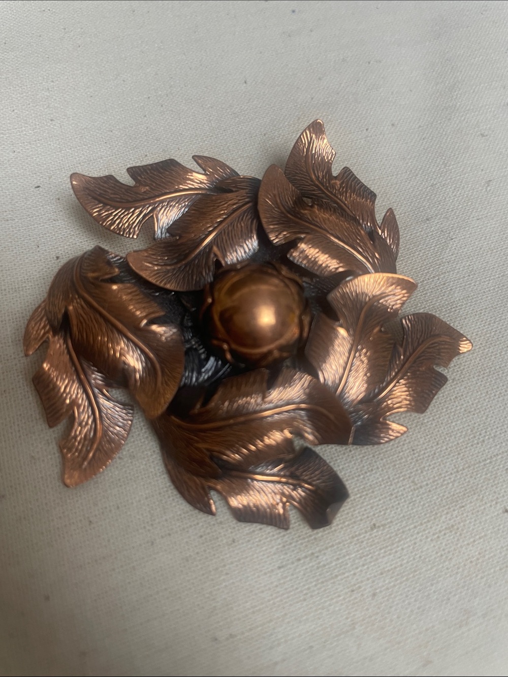 Vintage Solid Copper Brooch